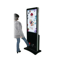 42 inch touch screen advertising display wifi Floor Standing lcd digital signage with Shoe Polisher cleaner